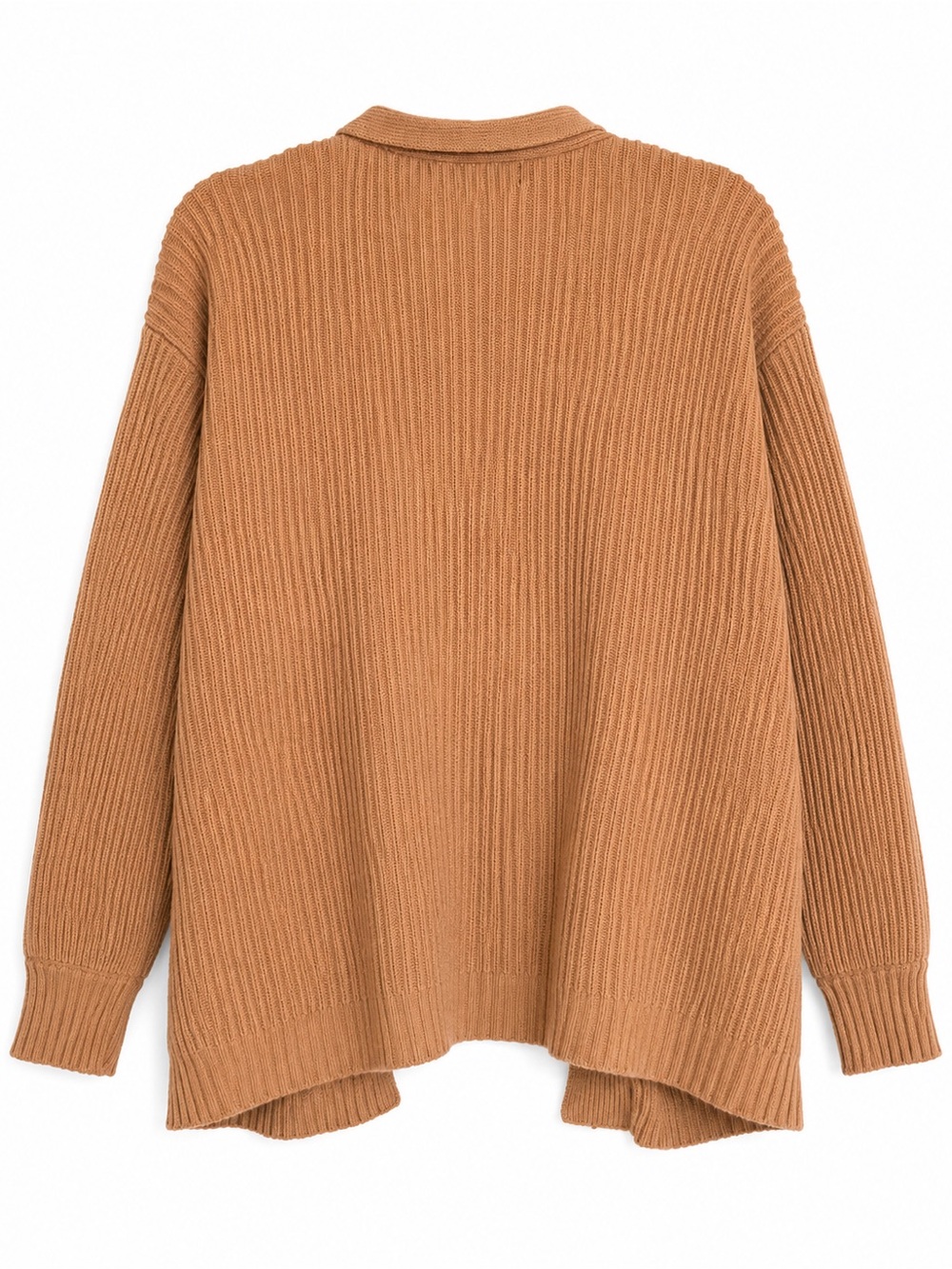 Quince Organic Cotton Rib Knit Open Front Cardigan Sweater Beige M Pockets - Picture 3 of 8